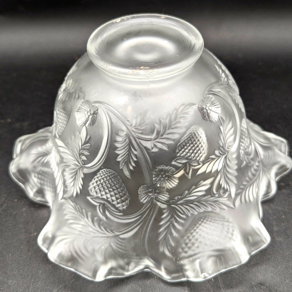 Vintage Fenton Ruffle Frosted Satin Embossed Strawberry Strawberries Vine Art - Picture 3 of 9